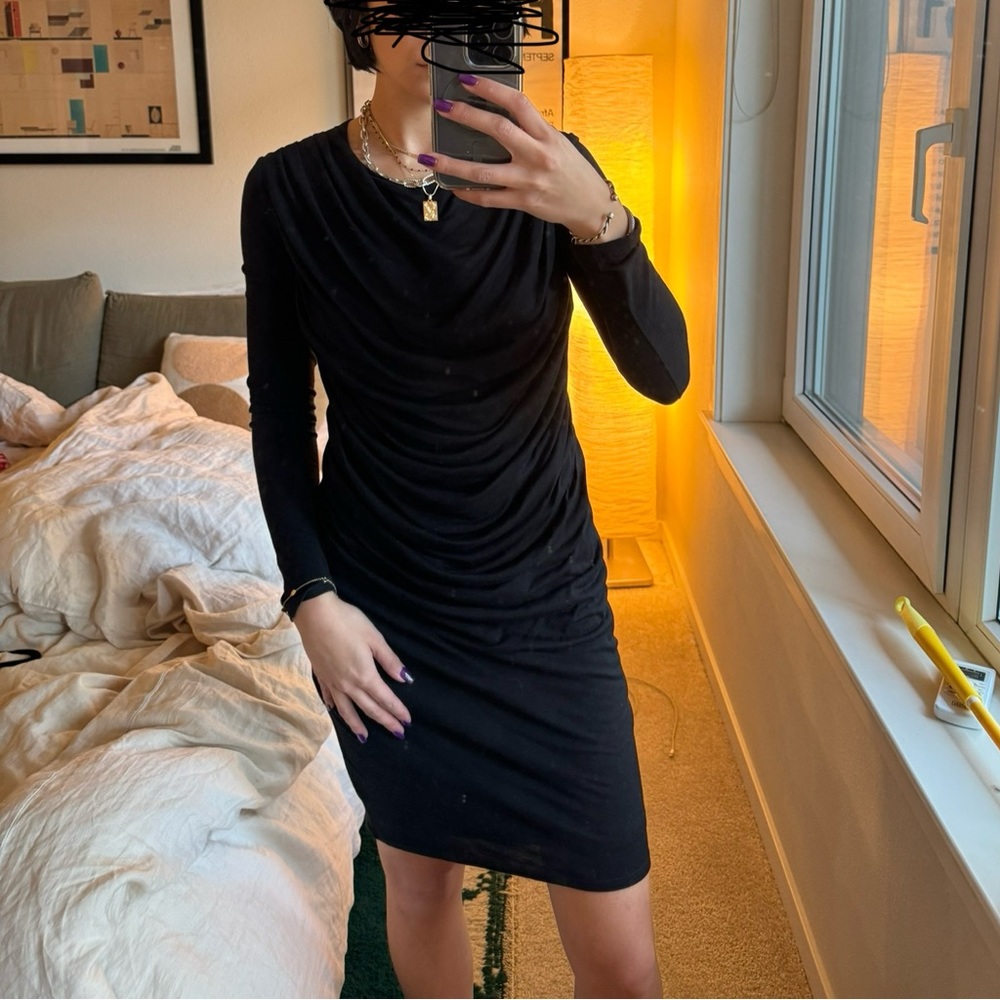 Helmut Lang cowl neck dress